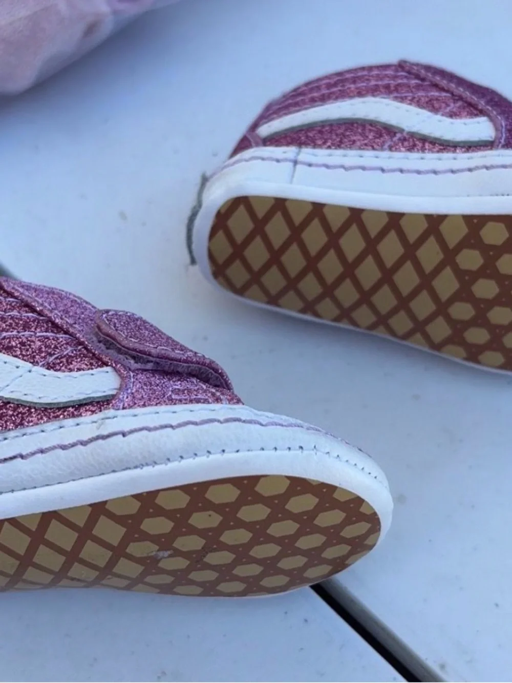 Vans Toddler Pink Glitter Strap Sneakers